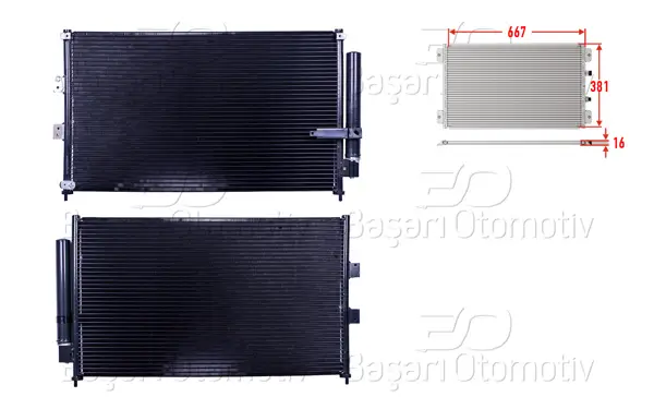 Klima Radyatörü 667X381x16 Honda Civic 1.3 1.6 1.8 06-12
