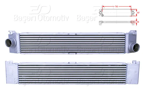 Turbo Radyatörü (Intercooler) 745X147x64 Citroen Jumper Fiat Ducato Peugeot Boxer 2.2 HDI 3.0 HDI 2.0 D 2.2 D 2.3 D 3.0 D 06 >