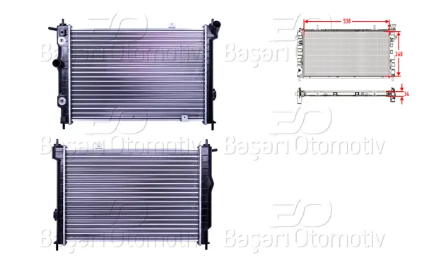 Su Radyatörü Mekanik At 538X368x23 Opel Astra F 1.8 2.0 16V 91 >