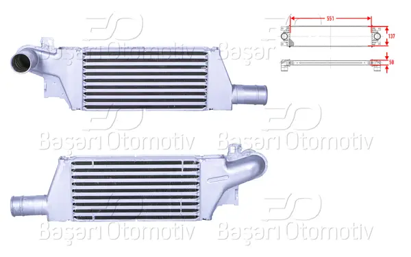 Turbo Radyatörü (Intercooler) 551X137x50 Opel Corsa C Y17dt 02 >