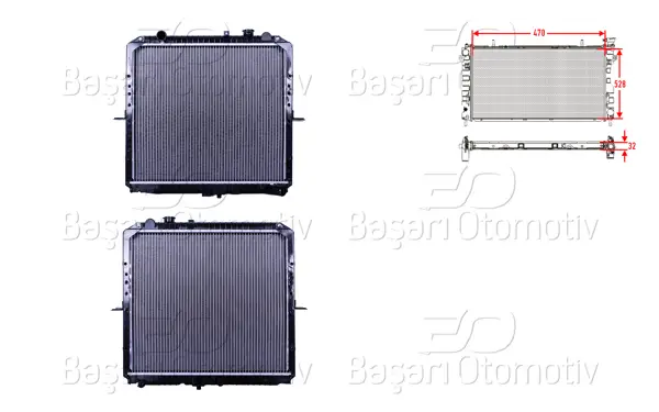 Su Radyatörü Brazing Mt 528X472x36 Kia Bongo 2.5Tcı 05 >