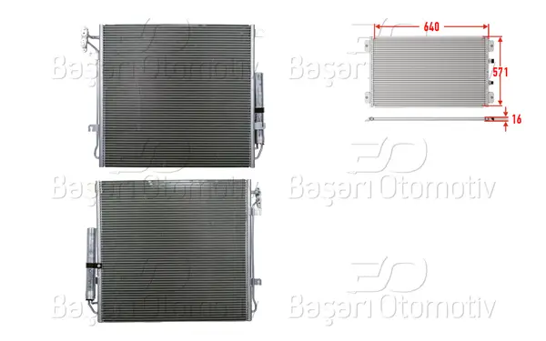Klima Radyatörü 640X571x16 Land Rover Discovery 4.0 04-09