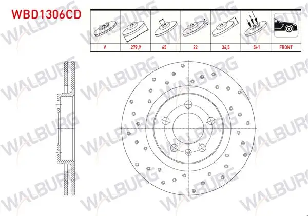 Fren Diski Ön Havalı Kaplamalı Performans Delikli 5 Bjn 279,9X22x65x36,5 Golf IV 1.4İ 16V-1.6İ 16V 1997-2005 / Bora 1.4İ 16V-1.9 TDI 1998-2005 / A3 1.8-1.9 TDI 1996-2003 / Leon 1.4 16V-1.9 TDI 1999-2006