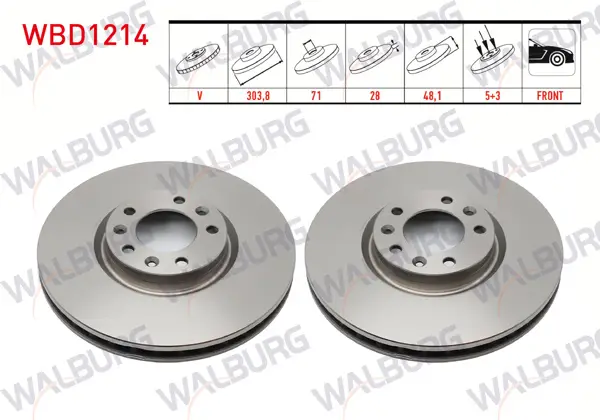 Fren Diski Ön Havalı 5 Bjn 17-18 Jant 303,8X28x71x48 Peugeot 308 13-/ 3008 16-/ 508 18-/ 5008 16-/ Partner 18-/ Rifter 18-/ Citroen C4 13-/ C5 18-/ Berlingo 16-/ Opel Grandland 17-/ Combo 18-/ Toyota Proace 19-