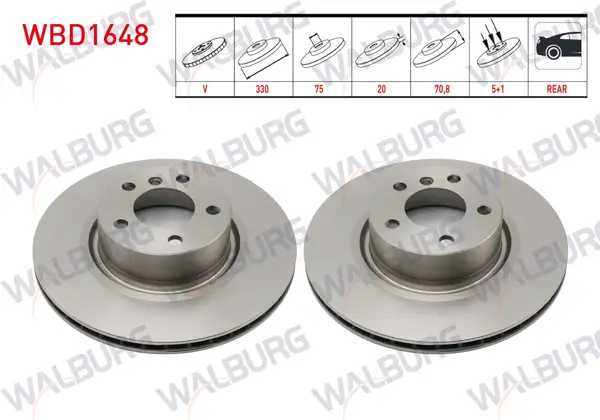 Fren Diski Arka Havalı 5 Bjn 330X20x75x70,8 BMW X3 (F25) 2010-2017 / X4 (F26) 2014-2018