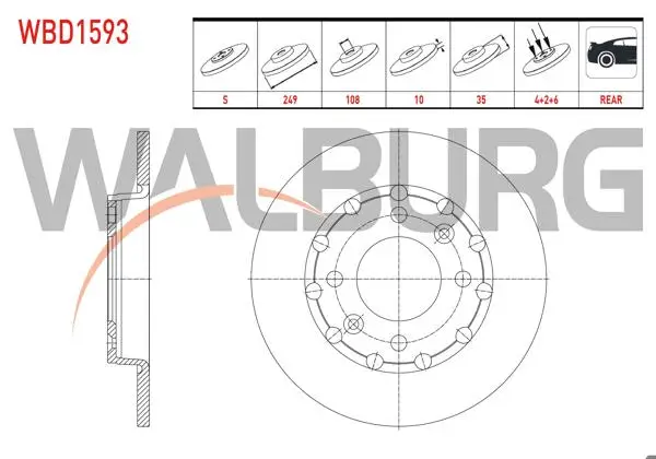 Fren Diski Arka Düz 4 Bjn 249X10x108x35 Opel Corsa F 1.2-1.5 D 2019-/ Peugeot 2008 1.5 Bluehdı 2018-/ 208 1.5 Bluehdı 2018-/ Ds Automobıles Ds3 Crossback 1.5 Bluehdı 2019-