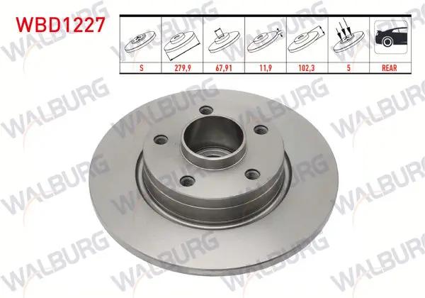 Fren Diski Arka Düz 5 Bjn 280X12x67,92X102,2 Porya Rulmanlı ABS li Renault Traffic II 1.9 DCI-2.0 DCI 2001-2014 / Opel Vivaro (J7) 1.9 Dtı 2002-2014 / Vivaro (X83) 2.0 CDTI 2015-
