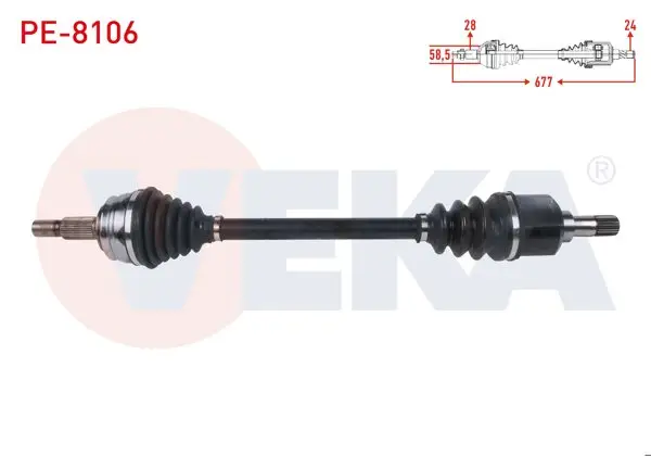Komple Aks Sol Ön Uzunluk 677mm Peugeot Rifter 1.5 HDI 2019-/ Partner 1.5 HDI 2018-/ Citroen Berlingo 1.5 HDI 2018-/ Opel Combo 1.5 CDTI A-T,M-T 2019 -