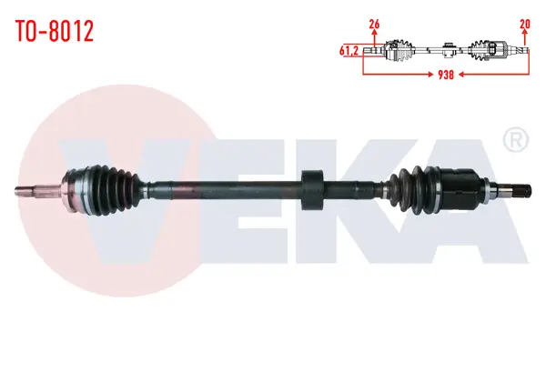 Komple Aks Sag On Toyota Corolla 1.4 D-4D M-T Uzunluk 938 mm 2012 -