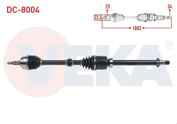 Komple Aks Sağ On Uzunluk 1002mm Dacia Duster 1.5 DCI A-T 2017 -