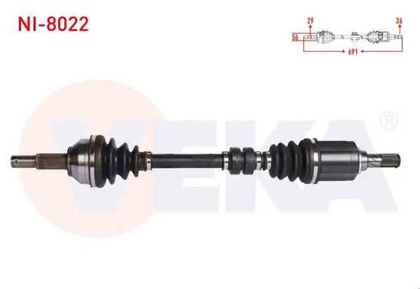 Komple Aks Sol Ön Nissan Qashqai (J10) 1.6İ M-T Uzunluk 691 mm 2007-2014