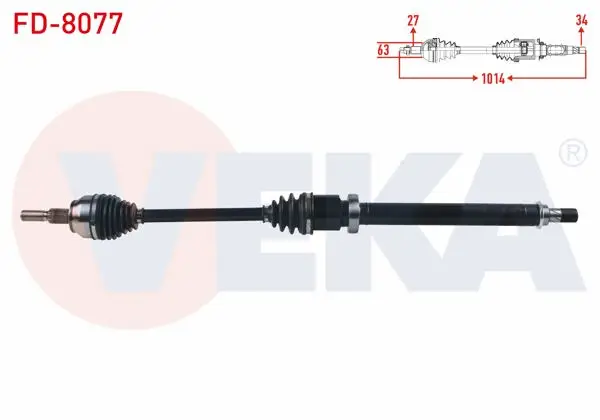 Komple Aks Sağ On Ford Focus III 1.6 Tı-Vct A-T Uzunluk 1014mm 2011-2015