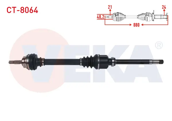 Komple Aks Sağ On Uzunluk 880mm Citroen C4 Cactus 1.2 Thp A-T / 1.6 Blue HDI A-T 2014 -