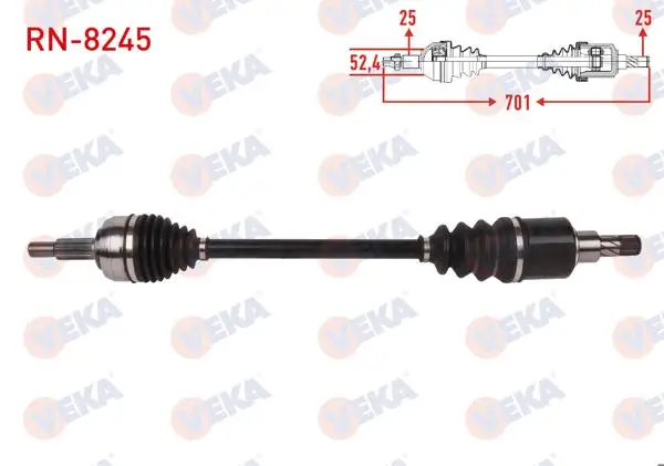 Komple Aks Sol Ön 701mm Renault Megane IV 1.6 16V A-T Cvt 2016 -