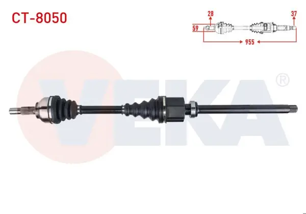 Komple Aks Sağ On Citroen C5 III (Rd) 2.0 HDI A-T Uzunluk 955mm 2008-2015