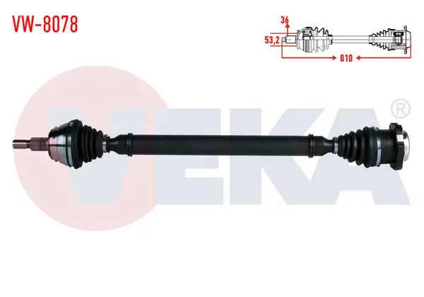 Komple Aks Sağ On Volkswagen Golf IV (1J1) 1.6İ 16V (Bcb) M-T Uzunluk 810mm 1997-2005