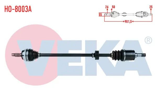 Komple Aks Sol Ön ABS li 50 Dıs Uzunluk 901,5mm Honda Civic VI 1.4İ A-T / M-T 1995-2001