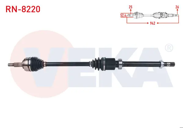 Komple Aks Sağ On Uzunluk 942mm Renault Megane IV 1.6İ M-T 2016 -