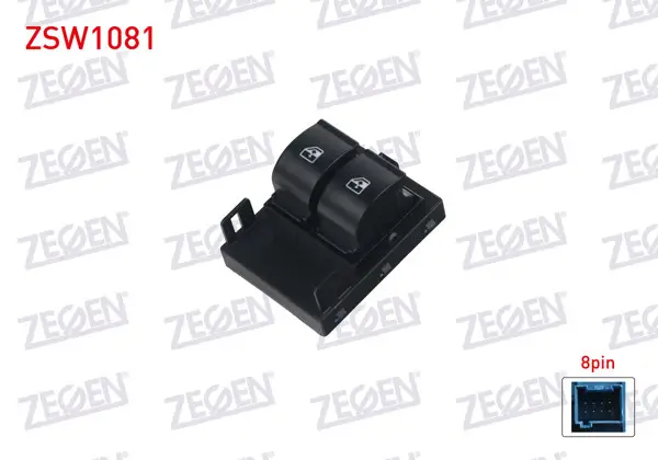 Cam Açma Anahtarı Çiftli Turuncu Işık Mavi Soket 8 Pin Fiorino / Doblo / Nemo / Bipper 2007-/ Combo D 2012 -