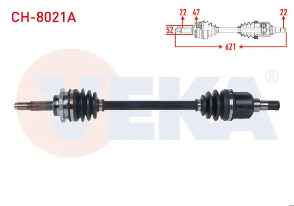 Komple Aks Sol Ön ABS li 47 Dıs Uzunluk 621mm Chevrolet Spark (M300) 1.0 M-T 2010-2014