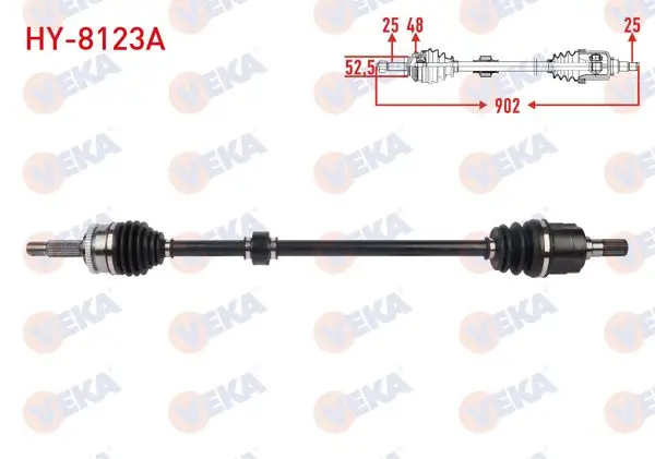 Komple Aks Sağ On Uzunluk 902mm ABS li 48 Dıs Hyundai i10 1.0 M-T 2013 -