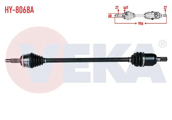 Komple Aks Sağ On Hyundai i30 (Gd) 1.6 CRDI ABS li 46 Dıs A-T Uzunluk 956mm 2011-2017