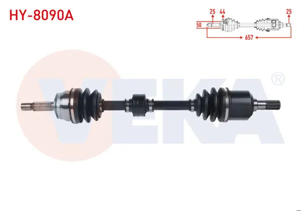 Komple Aks Sol Ön ABS li 44 Dıs Uzunluk 657mm Hyundai Matrix (Fc) 1.5 CRDI A-T / M-T 2001-2010