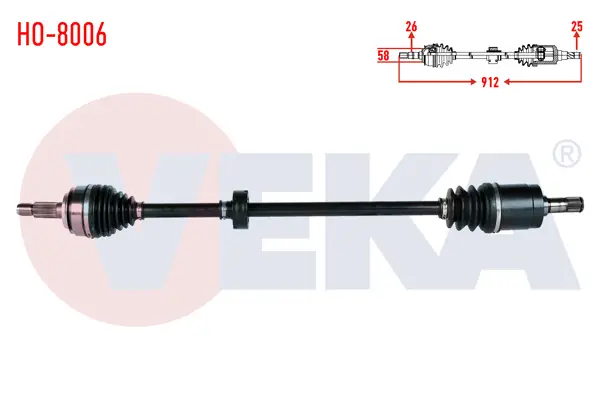 Komple Aks Sağ On Honda Civic VIII 1.6 A-T Uzunluk 912mm 2005-2012