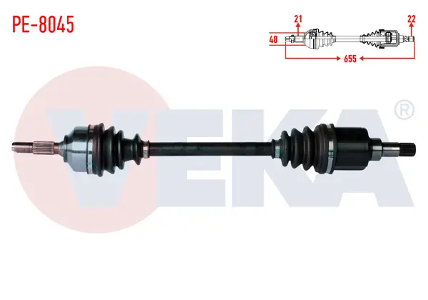 Komple Aks Sol Ön Peugeot 207 (Wa,Wc) 1.4İ Ma Şanzıman M-T Uzunluk 655mm 2006-2012