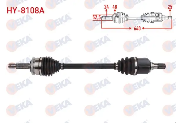 Komple Aks Sol Ön ABS li 48 Dıs Uzunluk 640mm Hyundai i10 (Ia) 1.2 A-T 2013