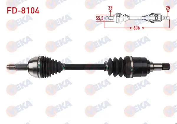 Komple Aks Sol Ön Uzunluk 606mm Ford Fiesta IV 1.25İ 1.4 16V M-T 1995-2002