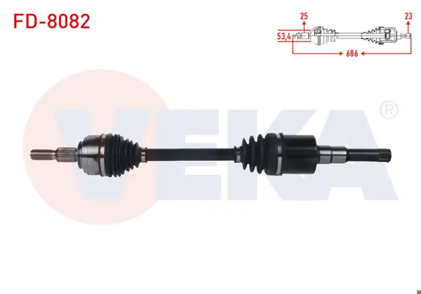 Komple Aks Sol Ön Uzunluk 686mm Ford Focus IV 1.5 TDCI A-T 8 İleri 2018 -