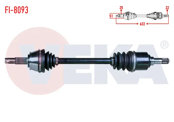 Komple Aks Sol Ön Fiat Marea Lıberty (185) 1.6İ 16V M-T Uzunluk 622mm 2002-2007