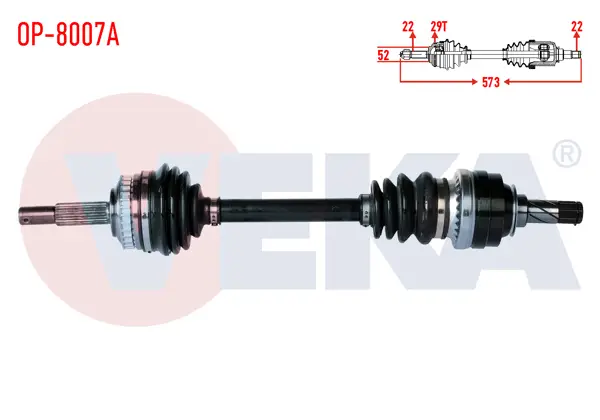 Komple Aks Sol Ön Opel Corsa B 1.2İ 16V ABS li 29 Dıs Uzunluk 573mm 1993-2000
