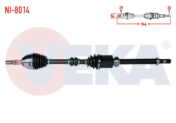 Komple Aks Sağ On Nissan Juke (F15) 1.5 DCI Uzunluk 944mm 2010 -
