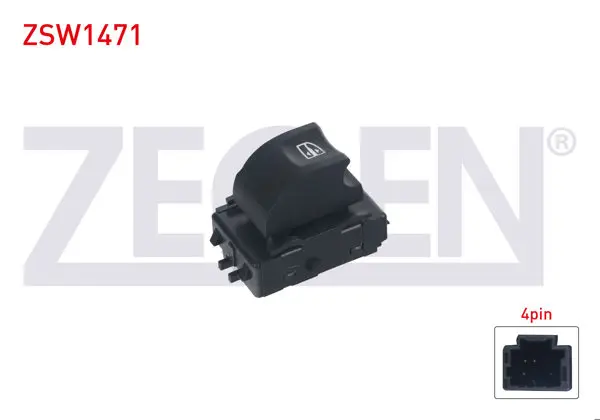 Cam Açma Anahtarı Tekli 4 Pin Renault Fluence 2009-/ Laguna III 2007-2015 / Megane III 2008-2015 / Latitude 2011 -