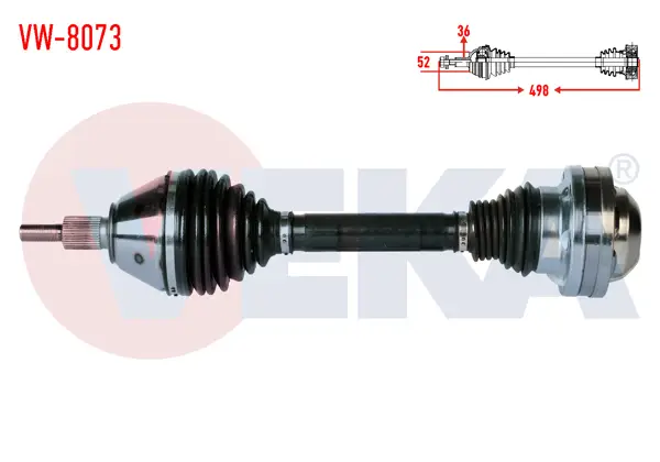 Komple Aks Sol Ön Volkswagen Polo (6R,6C) 1.6 TDI A-T Uzunluk 498mm 2009 -