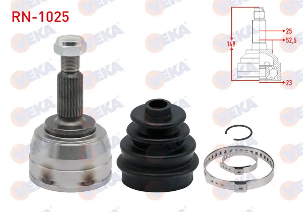 Aks Kafası Sol-Sağ On Dıs Dacia Dokker 1.5 DCI 25X23x52,5 Uzunluk 149mm 2012 -