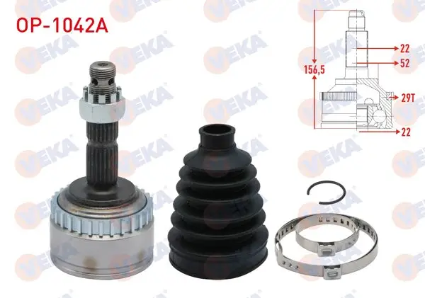 Aks Kafası Sol-Sağ On Dıs Opel Meriva A 1.6 ABS li 29 Dıs 22X23x52 Uzunluk 156,7 mm 2003-2010