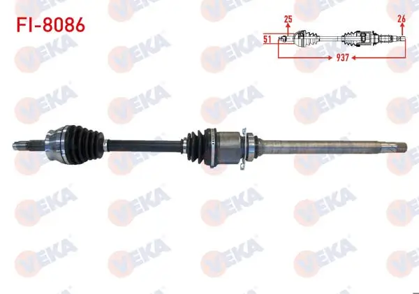 Komple Aks Sağ On Fiat Egea 1.6 Mjt M-T Uzunluk 937mm 2015 -