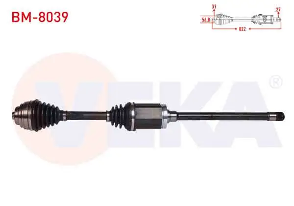 Komple Aks Sağ On BMW X1 (E84) 2.0 D Xdrıve A-T / M-T Uzunluk 822 mm 2011 -
