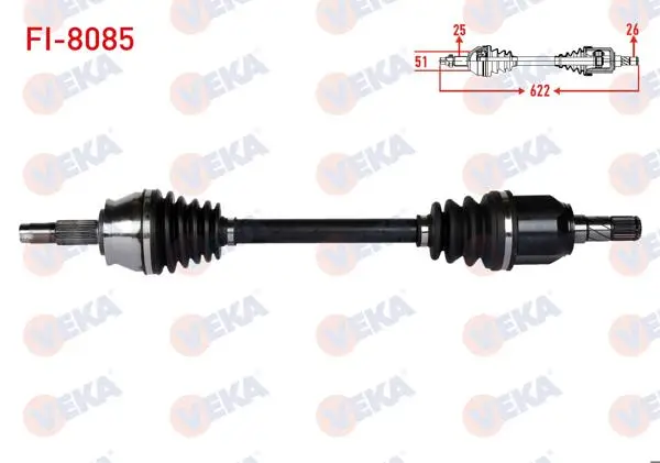 Komple Aks Sol Ön Fiat Egea 1.6 Mjt M-T Uzunluk 622mm 2015 -