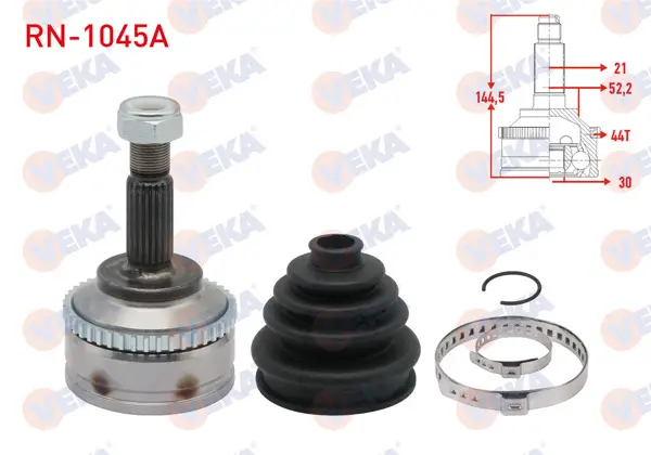 Aks Kafası Sol-Sağ On Dıs Renault Kangoo (Kc0 / 1) 1.5 DCI ABS li 44 Dıs 21X30x52,2 Uzunluk 144,5mm 1998-2008