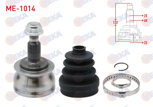 Aks Kafası Sol-Sağ Dıs Mercedes B Serisi (W245) 180 CDI M-T 25X25x60 Uzunluk 132 mm 2005-2011