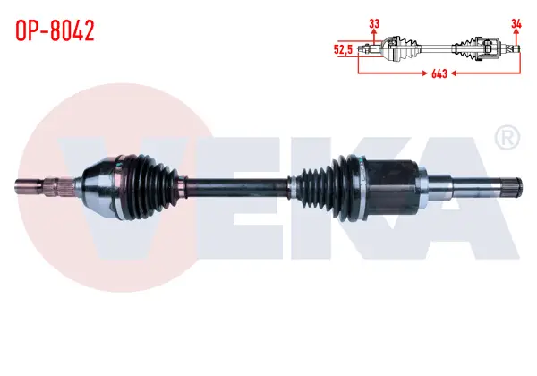 Komple Aks Sol Ön Opel Astra J 1.4 T-1.6İ A-T Uzunluk 643mm 2009-2016