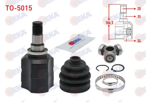 Aks Kafası Sağ On Ic Toyota Corolla 1.4 D-4D 20X24x35 Uzunluk 186,50mm 2012 -
