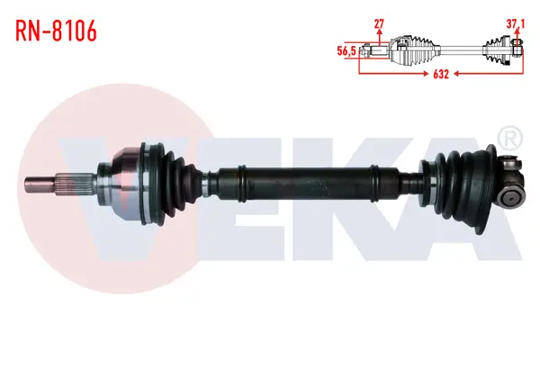 Komple Aks Sol Ön Renault Laguna II (Bg0 / 1) 1.9 DCI 6 Vites M-T Uzunluk 632 mm 2001-2007