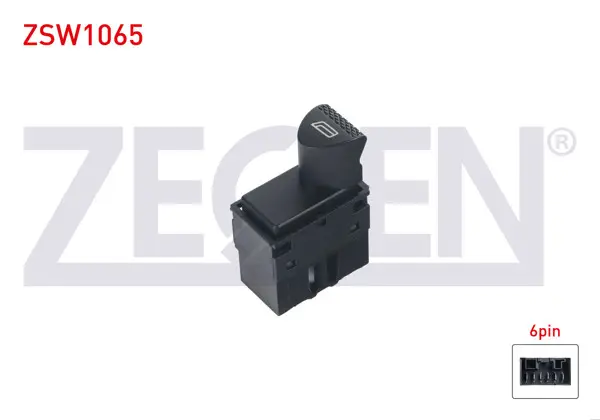 Cam Açma Anahtarı Tekli Siyah 6 Pin Turuncu Işık Fiat Albea-Palio-Strada 1996-2005