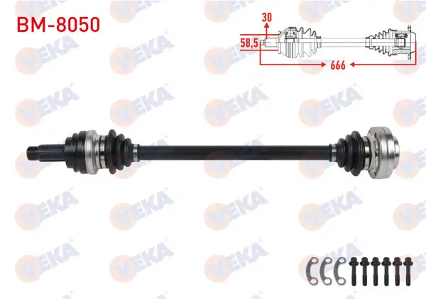 Komple Aks Sol-Sağ Arka Uzunluk 666mm BMW 5 Serisi (E60) 520İ A-T 2003-2010