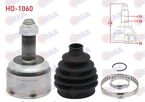 Aks Kafası Sol-Sağ On Dıs 26X30x58 Uzunluk 138mm Honda Civic Ix 1.4İ 2012-2016 / Civic VIII 1.4İ 2005-2012
